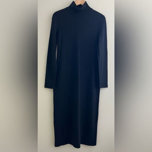 NWT OGL Thermal Long Sleeves turtleneck Midi Dress - Black Size XL - Picture 1 of 6